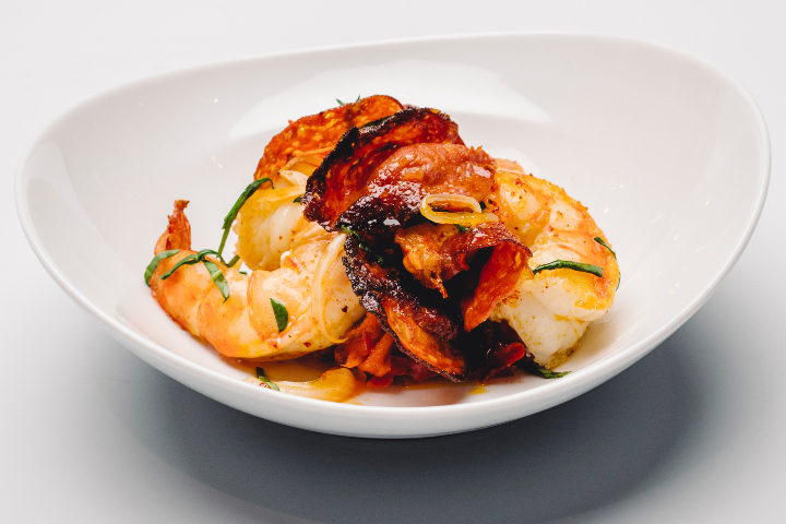 Grilled schrimps - Le Fouquet's Montreux