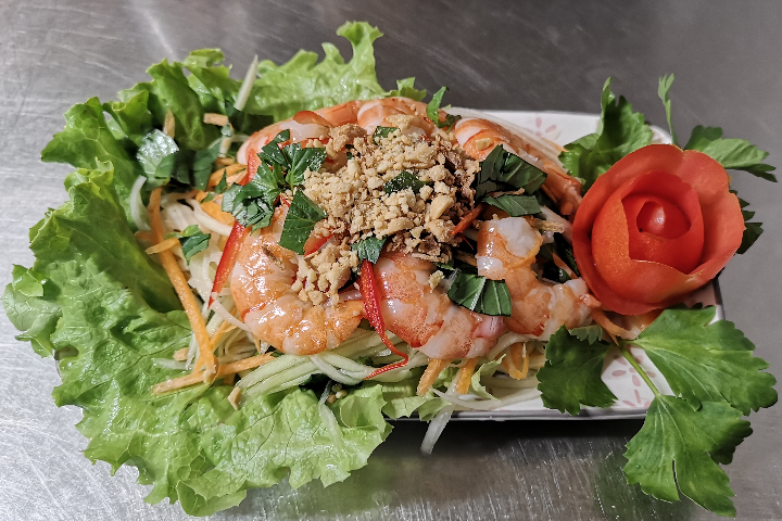 Salade de Papaye aux Crevettes - Café Restaurant Le Dalat
