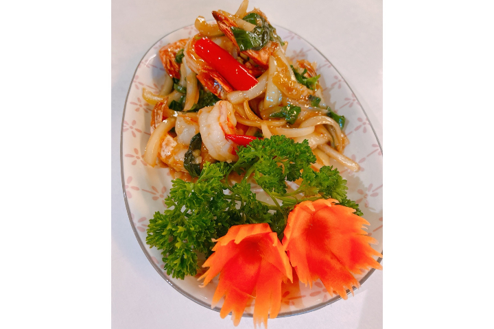 275. Stir-Fried Shrimps with Basil - Hong Sheng
