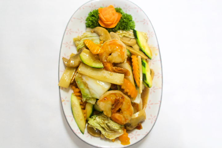 80. Crevettes aux Légumes - Ping Sheng