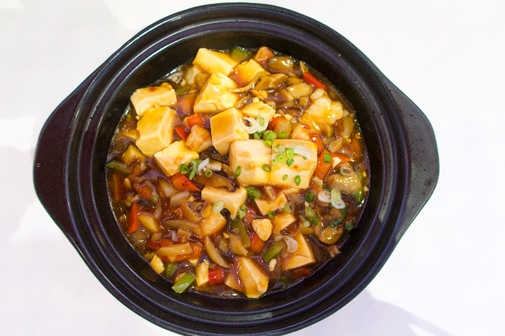 110. Tofu Ma-Po avec Crevettes à la Sauce Piquante - Ping Sheng