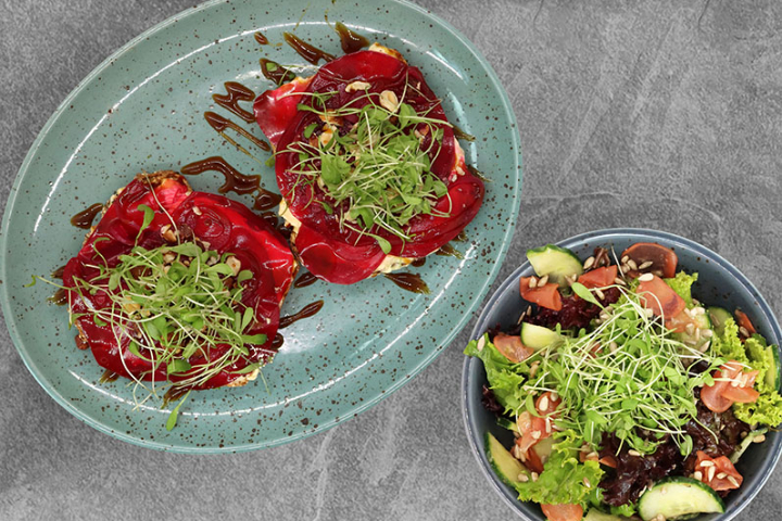 CHEESE & BEETS TOAST & SIDE SALAD - Beetnut