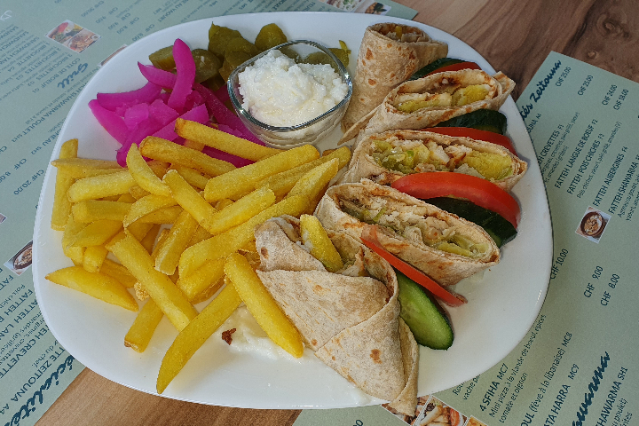 Tacos libanais aux Shawarma + frites - Zeitouna
