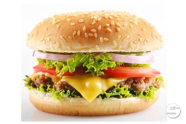 Cheeseburger Menü mit Pommes - Pomodoro e Mozzarella