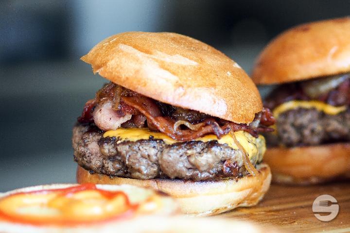 Brothers Pork Cheese Bacon Burger - Texas Club