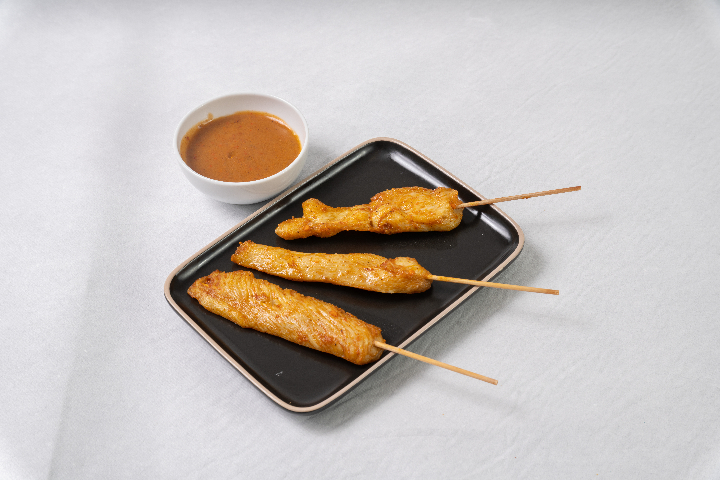 28. Chicken Skewers - Qing Dao Express