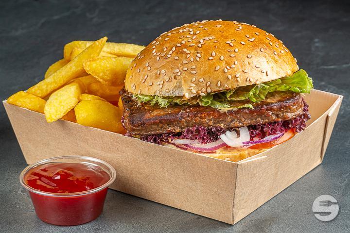 Pont Neuf Beef and Apple Hamburger Tray - Migros Restaurant Take Away d'Yverdon
