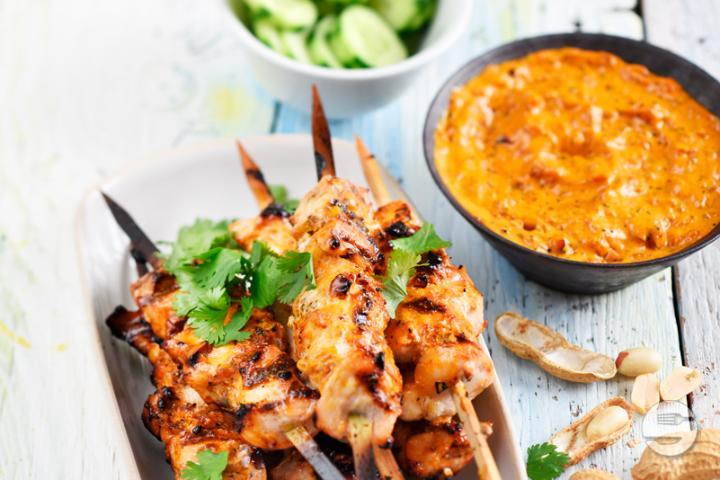 109. Chicken Skewers with Peanut Sauce - Le Lotus