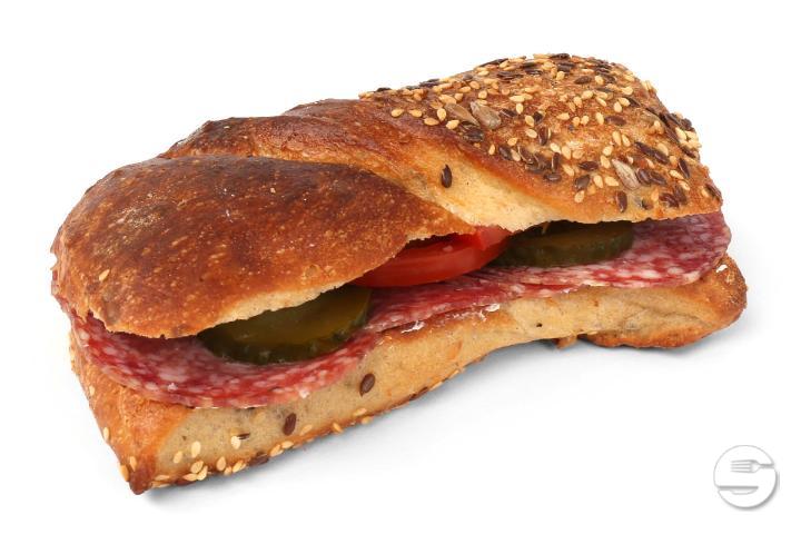 Chnurzelbrötli mit Salami - Kuhn