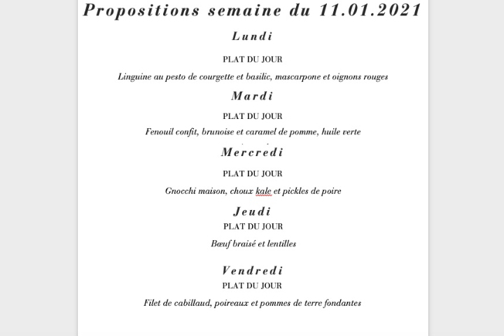 Plat du jour - L'impression Café