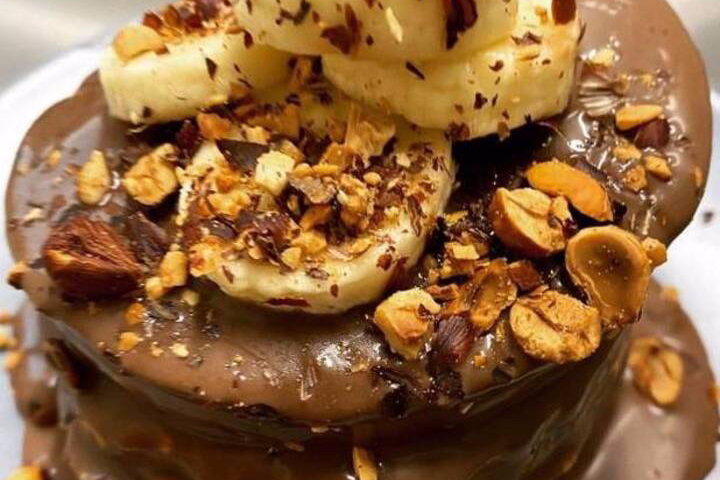 Pancakes Choco-Banana-Nuts - L'impression Café