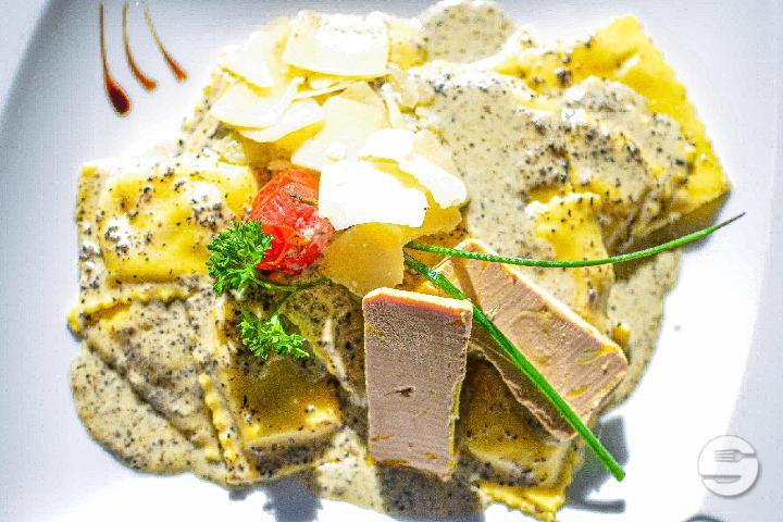 Dumplings with Truffle Cream and Foie Gras - La Rive Morges