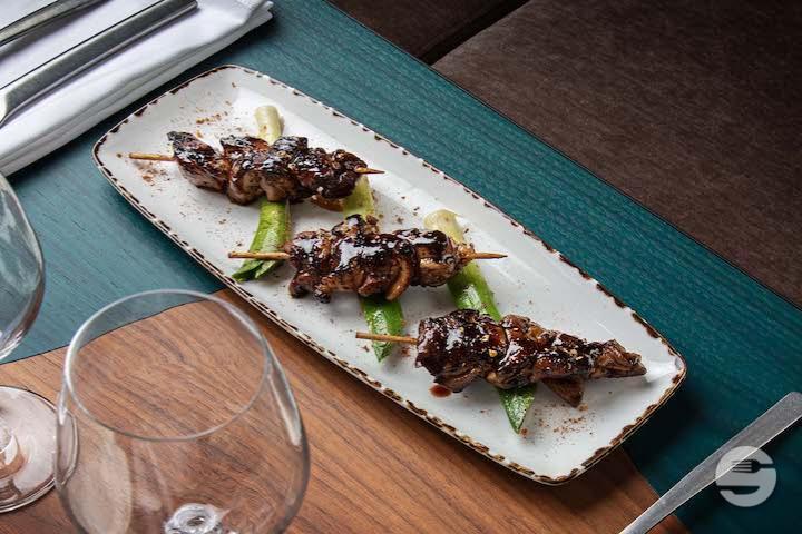 Chicken Yakitori Glazed with a Jus, Bean Sprouts Salad - Monsieur Bouillon