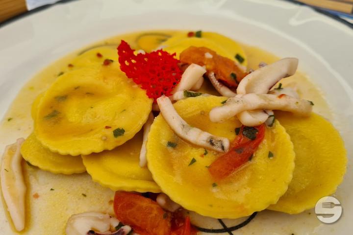 Homemade Ravioli Stuffed with Buffalo Mozzarella, San Marzano Tomato, Basil and Grana Padano - Gusto