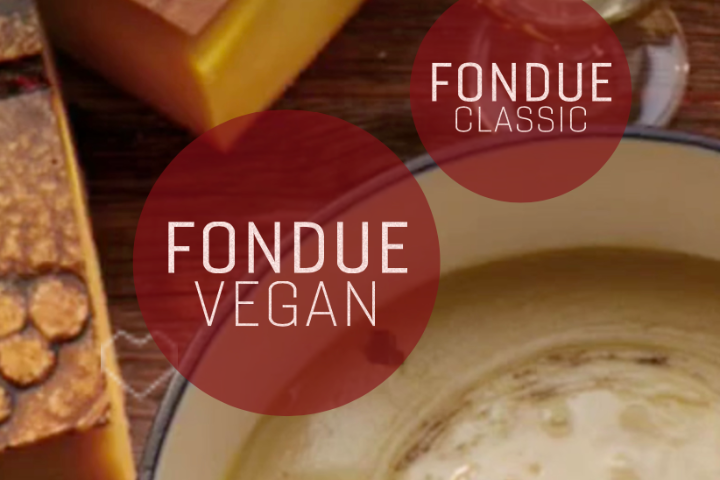 Classic Fondue - Salat. Dressing. Fondue Classic – 400gr. Pickles. Brot. Portion / 2 Personen - JUL