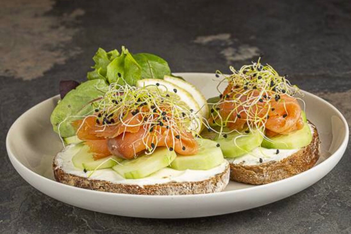 Creamy Cheese & Salmon Toast - White Rabbit Brunch & Co