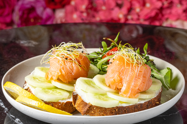 Creamy Cheese & Salmon Toast - White Rabbit Brunch & Co