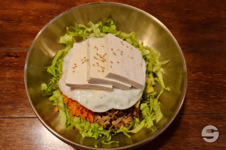 Bibimbap with Vegetables & Tofu - Kimchi