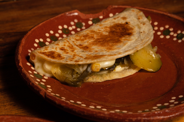 Quesadillas Rajas Poblanos con Calabacita y Elote - Taqueria Los Cuñados