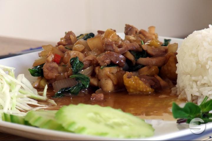 Thai Basil Chicken with Rice - Hello Bangkok