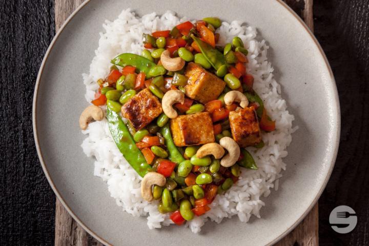 Garlic Tofu Stir-Fry with Rice - Hello Bangkok