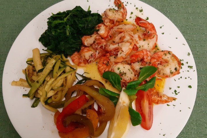 Gamberoni all'aglio - Ristorante Pizzeria Pulcinella