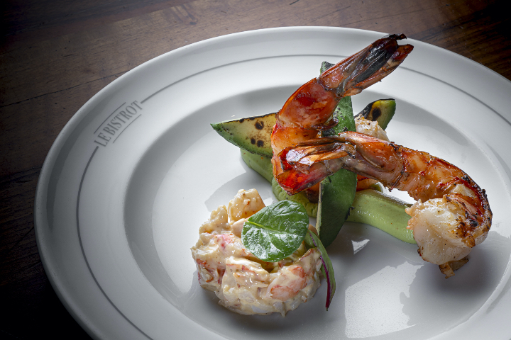 L'avocat crevettes de Maxime, et sa gambas rôtie - Le Bistrot le Lion d'Or