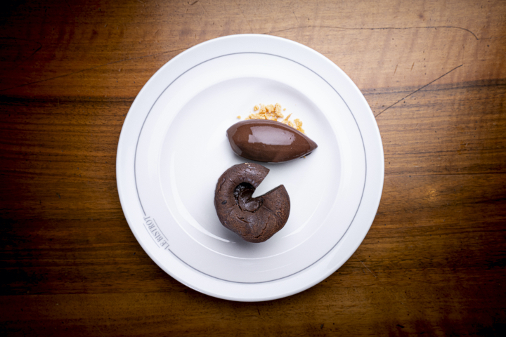 Moelleux au chocolat du Bistrot, sorbet chocolat - Le Bistrot le Lion d'Or