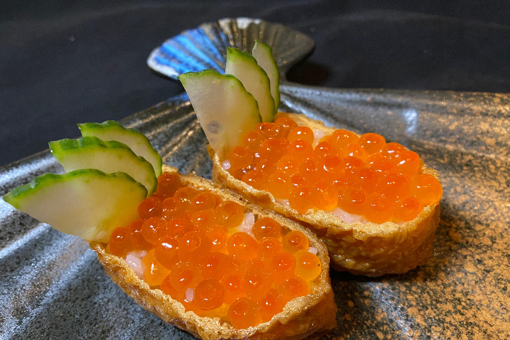 34. Tofu Frits avec Oeufs de Saumon - Les 4 Marronniers