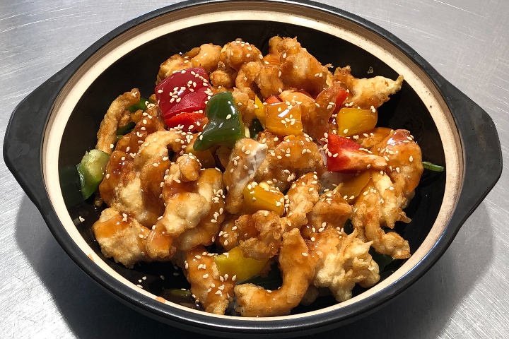 Sweet and sour chicken with rice - Hum Kitchen
