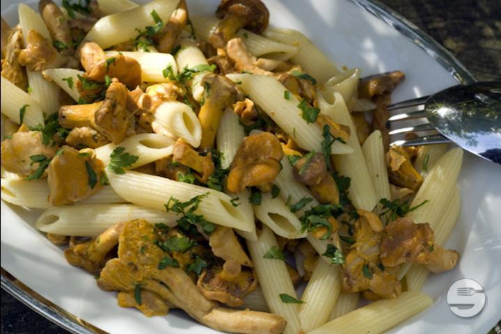 Penne with Chanterelles - Le Chalet des Bains