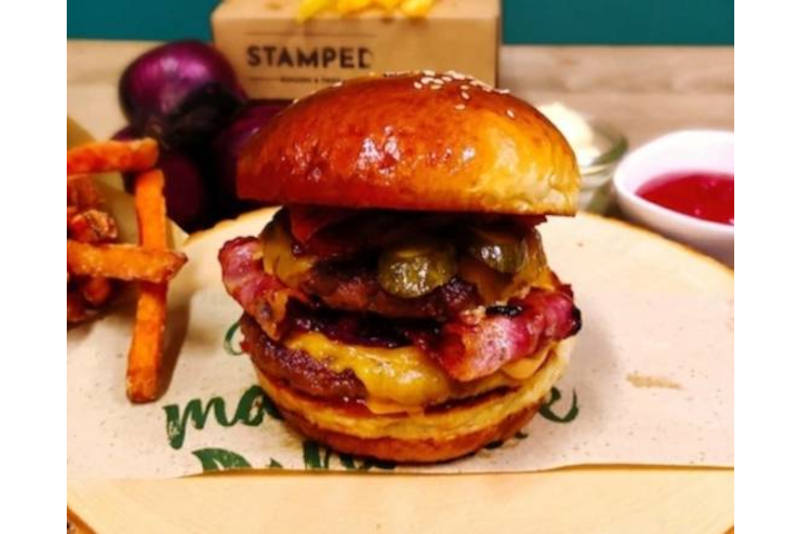 Bacon Cheddar Burger - STAMPED Burgers & Fries