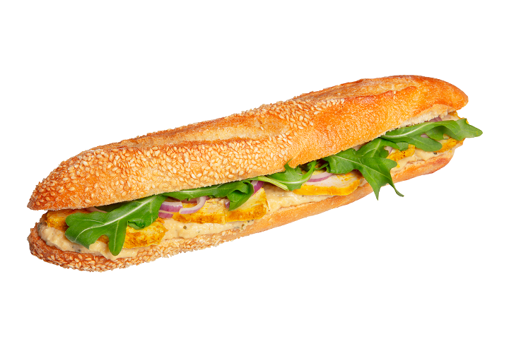 Baguettine with Curry Chicken and Houmous - Pouly