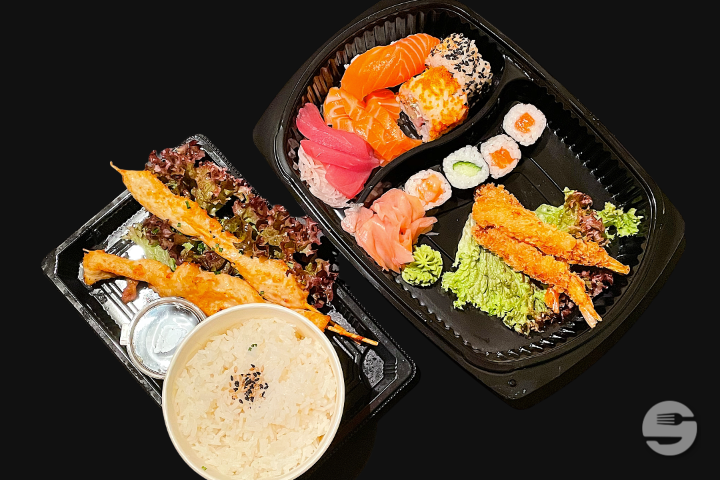Bento Box SAKURA with Dip-Sauce - Yen's Sushi & Asian Cuisine