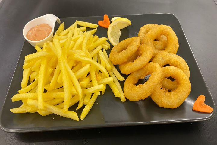 Portion of Fries and Calamari - Le Lobbybar