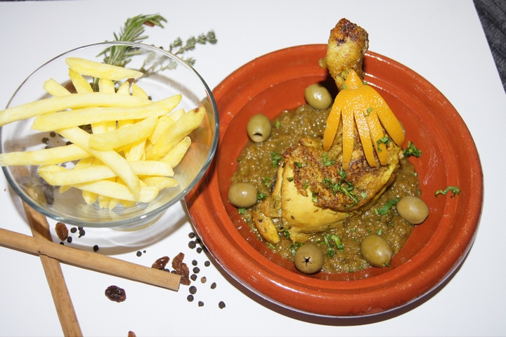 Tajine Chicken Olives Fries and Lemon Confit - Argana