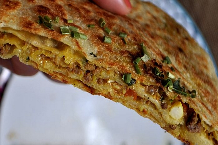 Msemen Stuffed Minced Meat - Argana