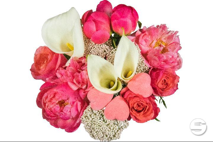Bouquet roses, pivoines - Florissimo (Aéroport)