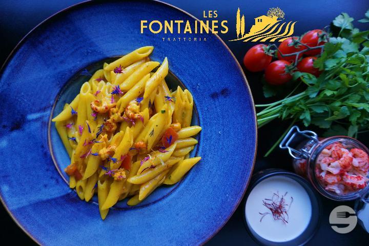 Crayfish and Saffron Penne - Restaurant Les Fontaines