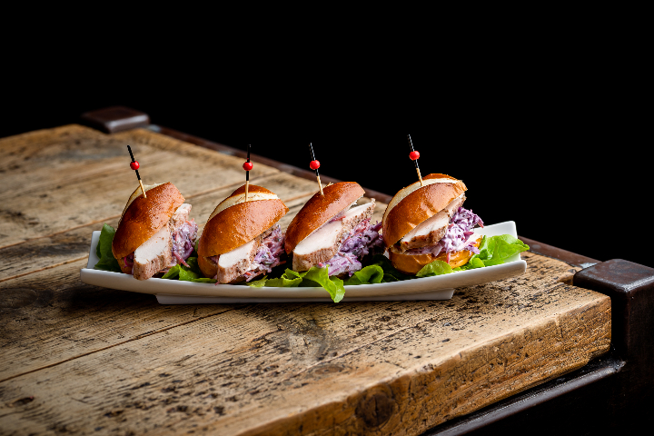 Small pretzel-style sandwiches - Chat Noir