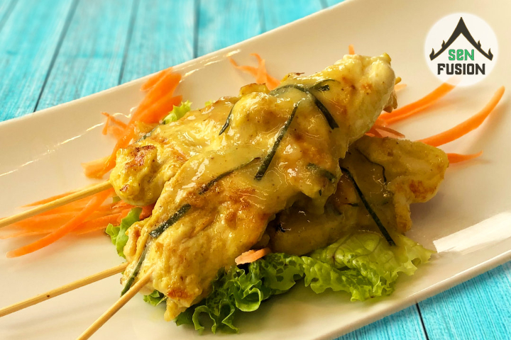 Brochettes de poulet curry vert (4 p) - Sen Fusion