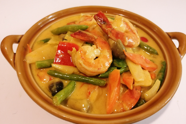 82. Crevettes au Curry - Mont Blanc 7 Restaurant chinois 鸿运餐厅