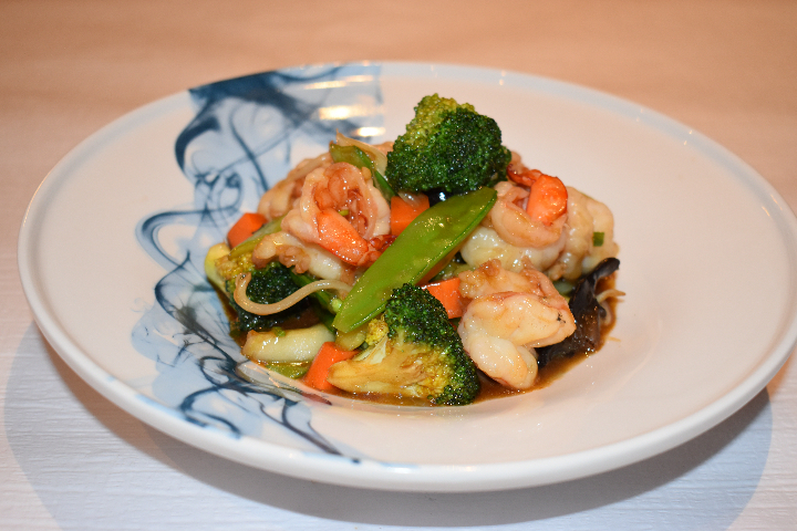 80C. Shrimp with Vegetables - Mont Blanc 7 Restaurant chinois 鸿运餐厅