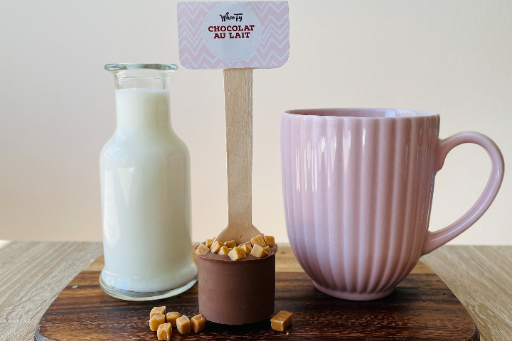Chocolat au Lait avec Caramel Fudges - WhooFy Gaufres