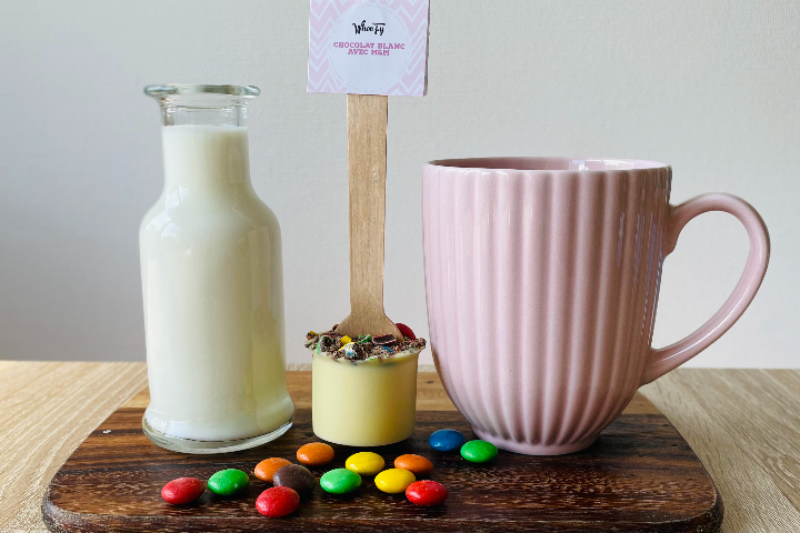 Chocolat Blanc avec M&M - WhooFy Gaufres