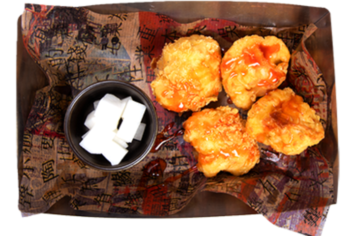 Korean Fried Cauliflower small mit Angry Chili Sauce - Angry Chicken