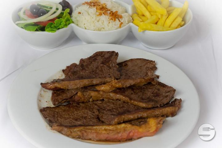 Pork steak with rice and chips - Cafe Bistro Clara