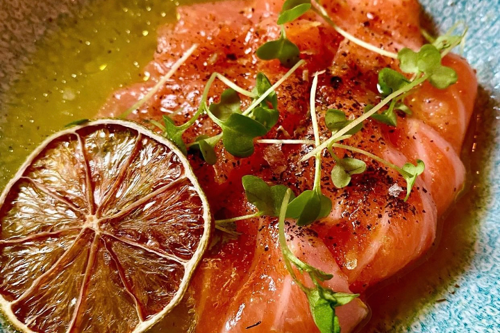 Salmon new style-Yuzu truffle - Kantō Sushi