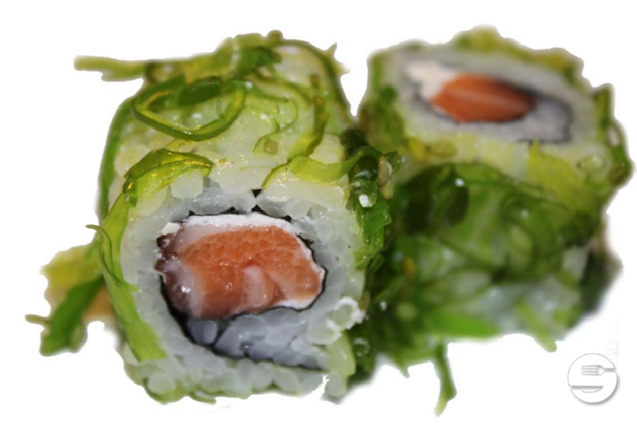 448. Uramaki Salmon Wakame - Sakura Sushi Restaurant