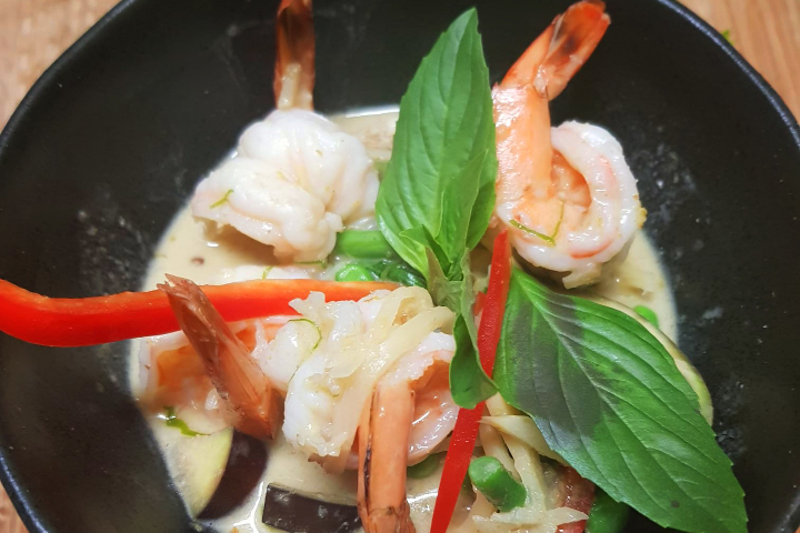 Crevettes au Curry vert - Baibua